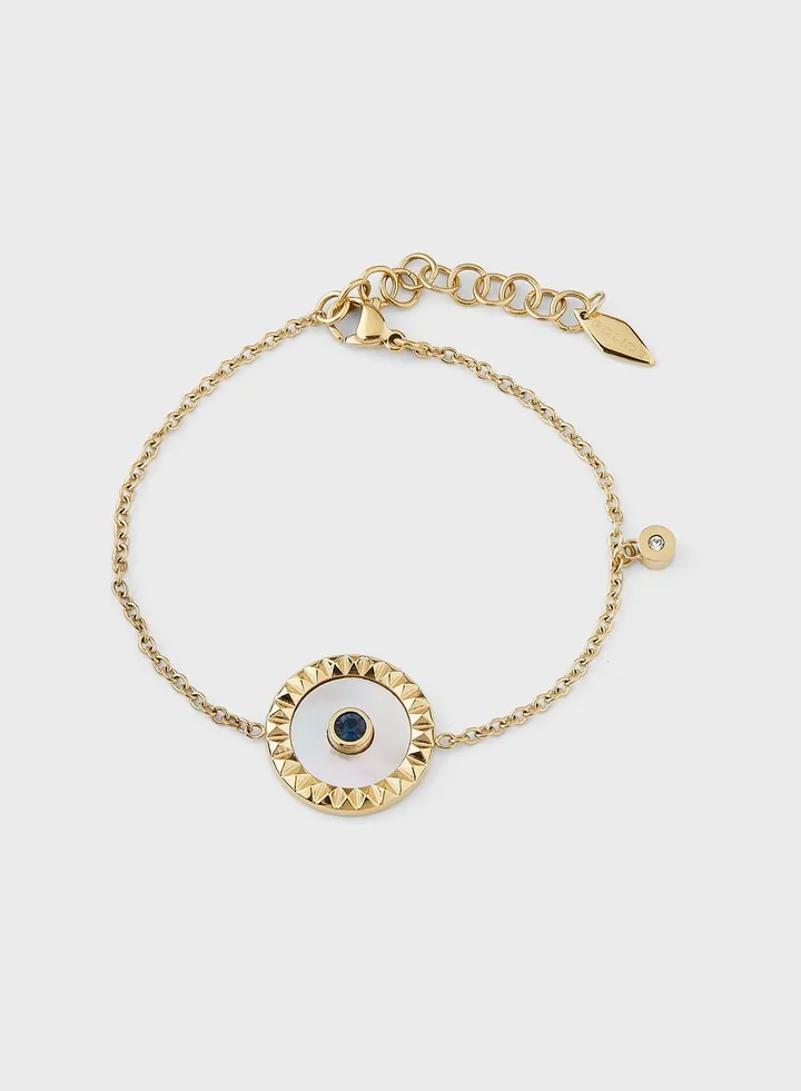 Bracelet With Mother Of Pearl Inlay & Crystal