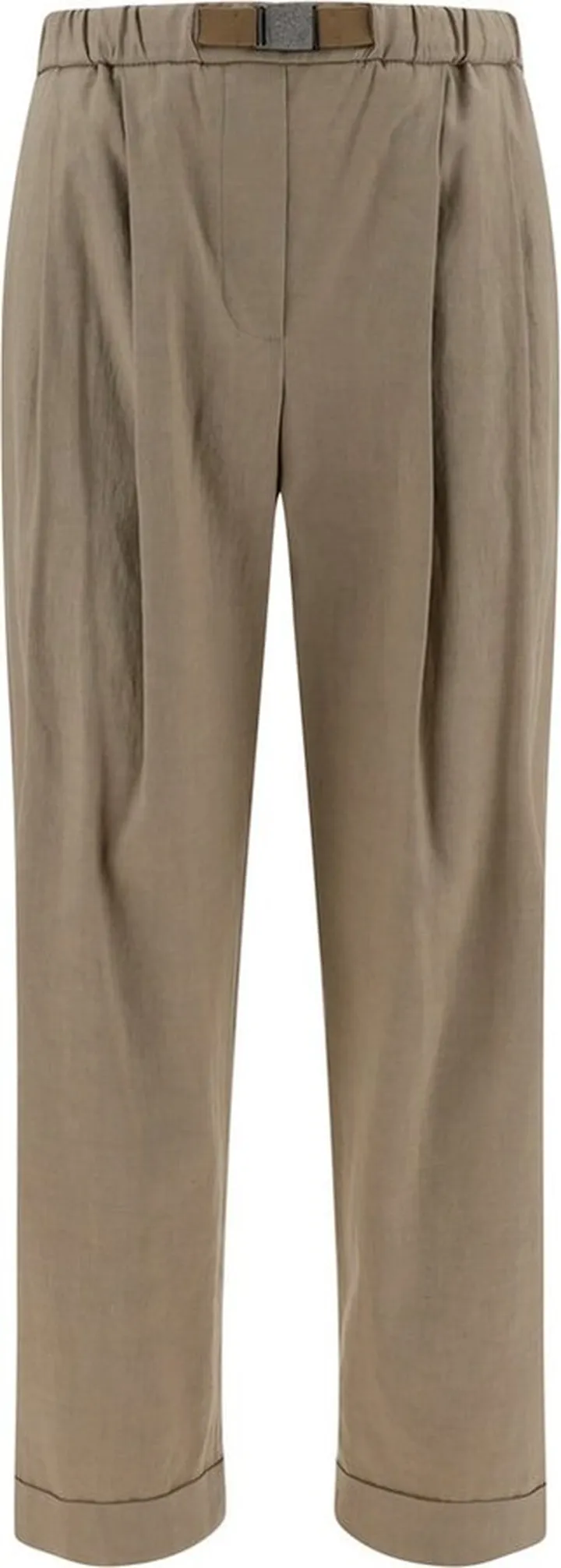 Brunello Cucinelli Belted Waist Straight-Leg Trousers