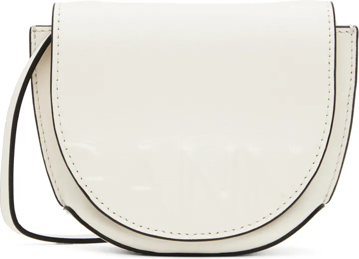 GANNI Off-White Nano Banner Saddle Bag