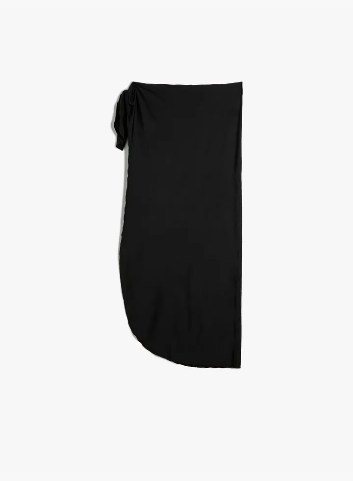 Tie Detail Midi Pareo Skirt