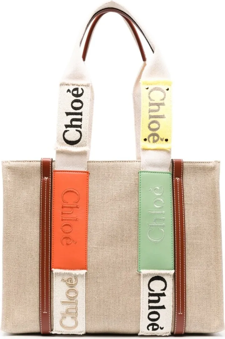 Logo-Tape Detail Tote Bag