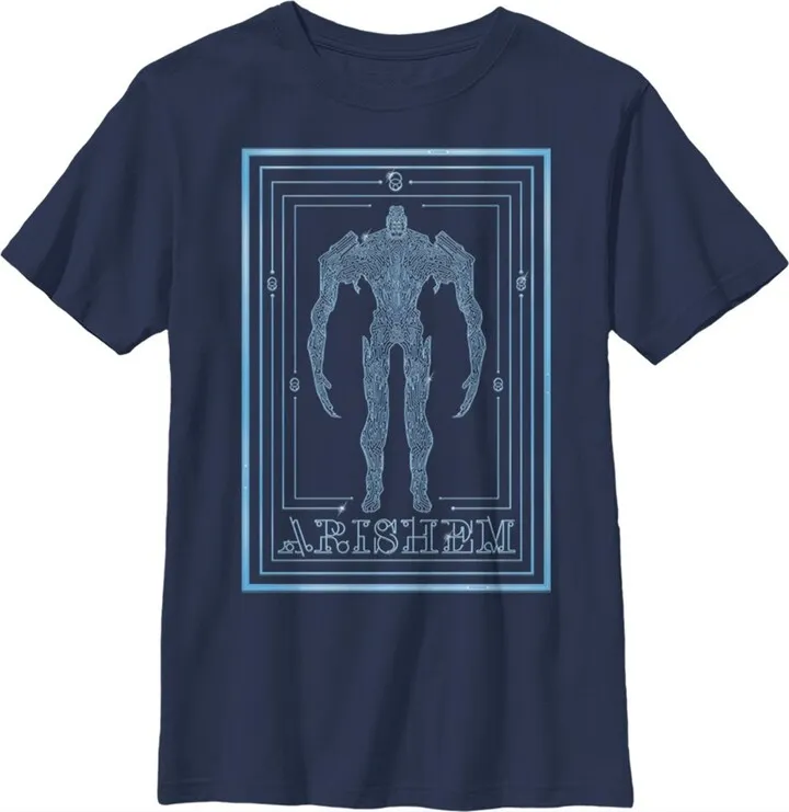 Boy's Marvel Eternals Arishem the Judge Poster T-Shirt - Navy Blue - X Large
