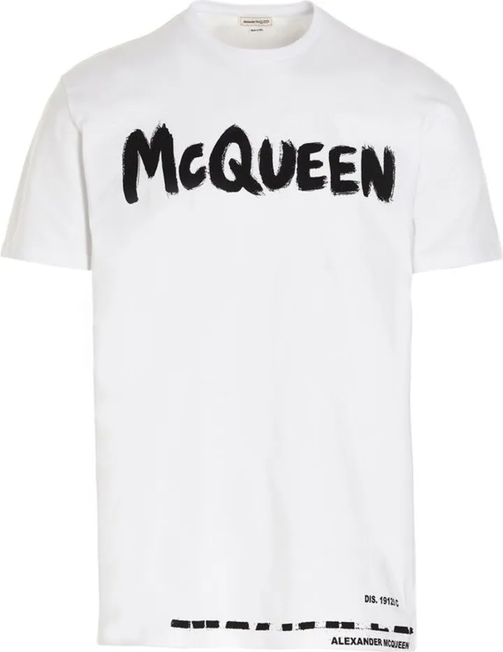 Alexander McQueen Graffiti Logo Crewneck T-Shirt