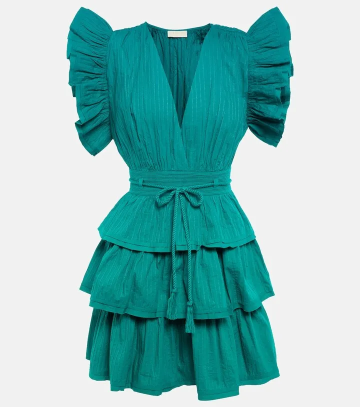Camilla ruffled cotton poplin minidress