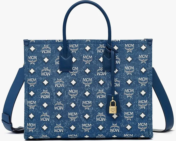 München Tote in Vintage Denim Jacquard