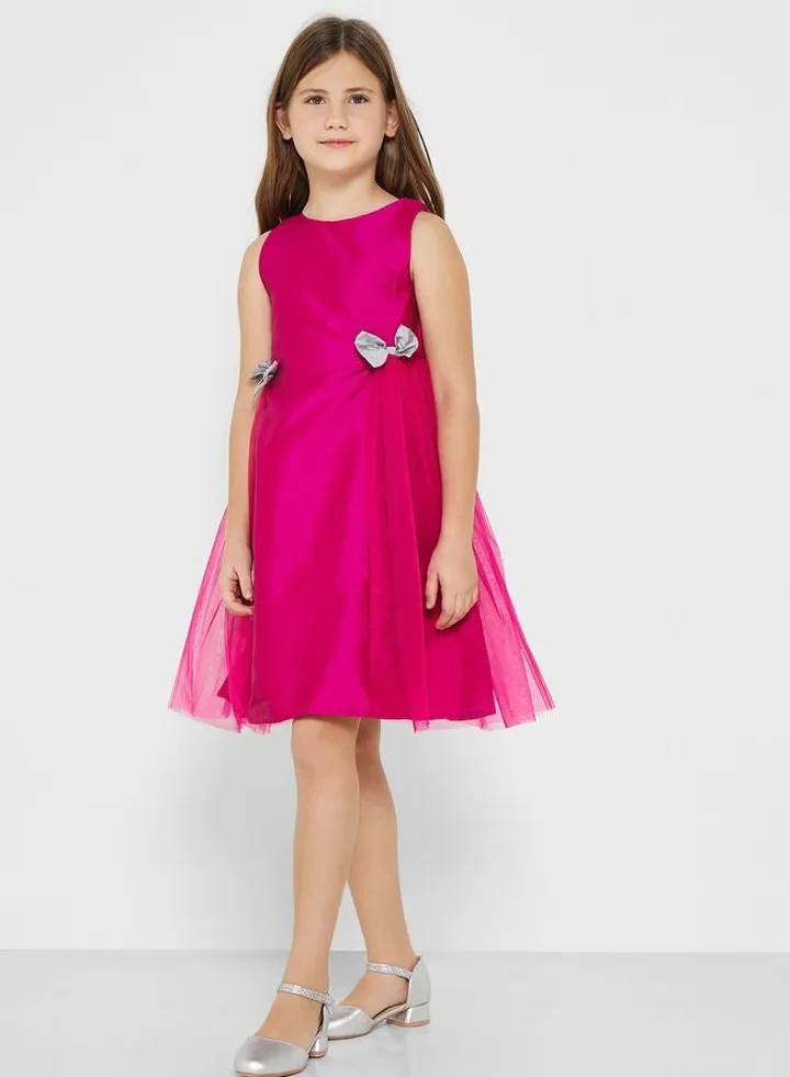 Partywear Dress With Bow Detailing On Waist