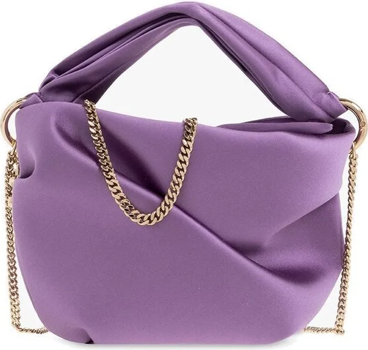 Jimmy Choo Bonny Satin Twist Detailed Chained Tote Bag