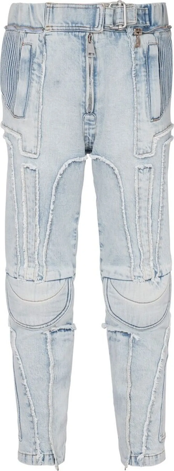 Exposed-Hem Panelled Jeans