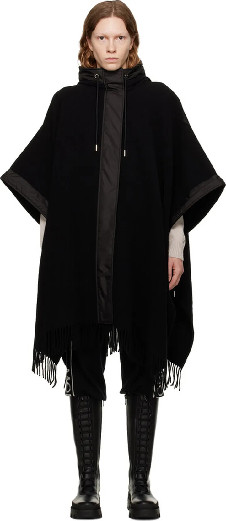 Moncler Black Drawstring Cape