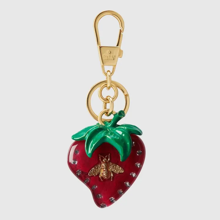 Gucci bee strawberry-shaped keychain