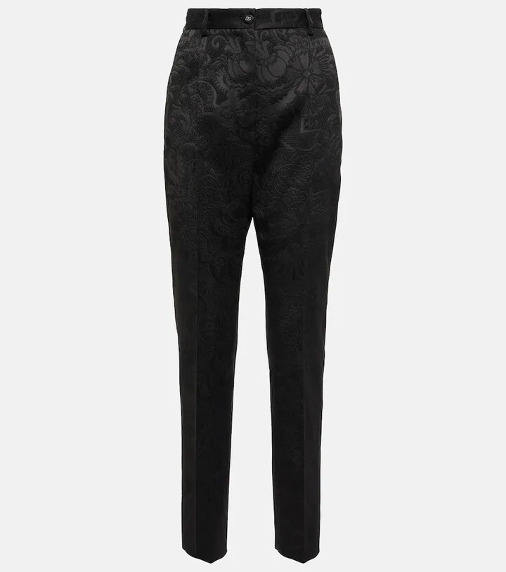 Jacquard high-rise cropped pants