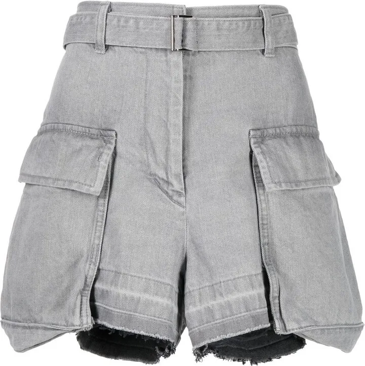Belted-Waist Cargo Shorts