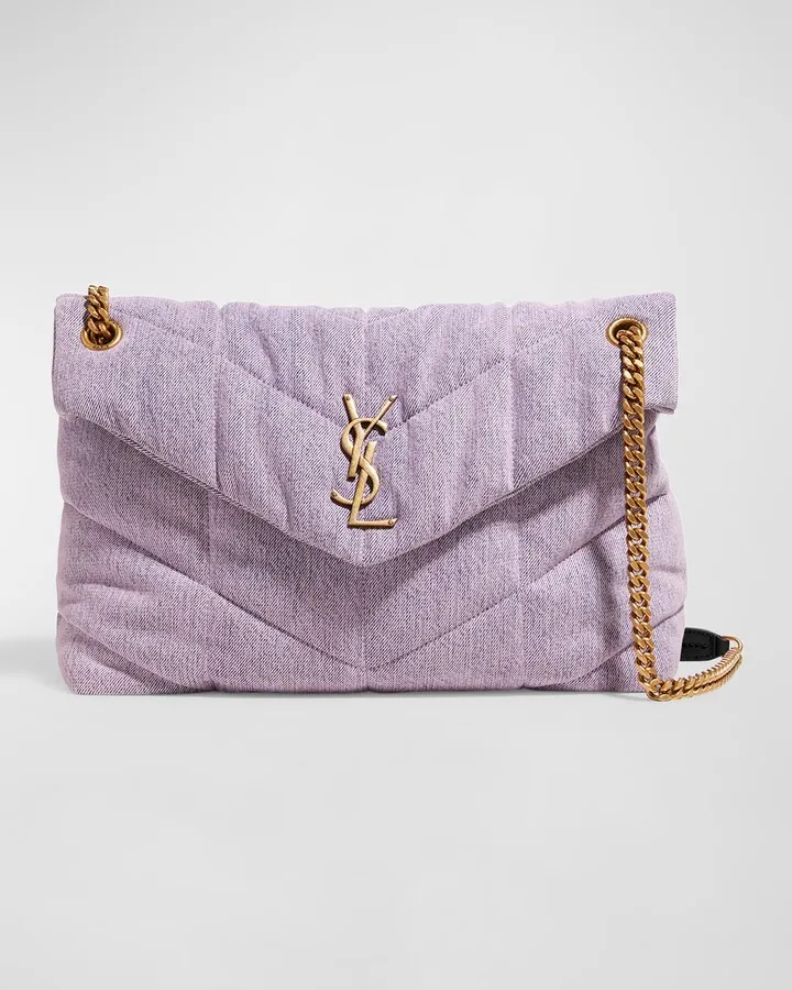 Puffer Medium YSL Denim Shoulder Bag