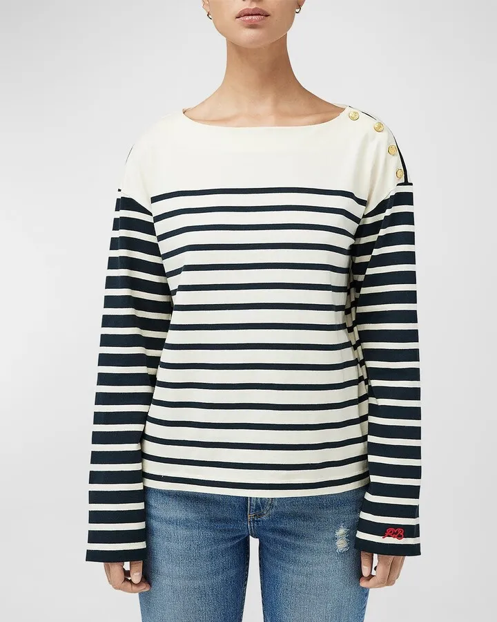 Bardot Striped Long Sleeve Top