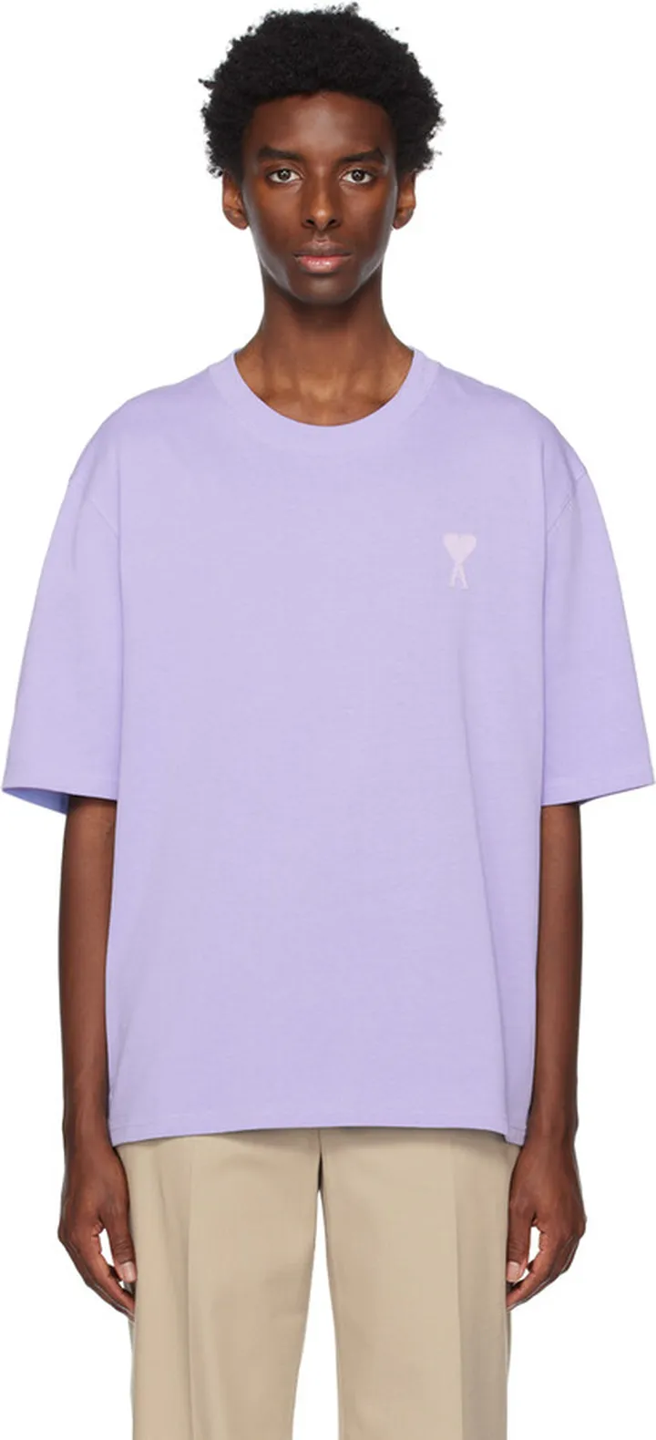 AMI Alexandre Mattiussi SSENSE Exclusive Purple Ami de Cœur T-Shirt
