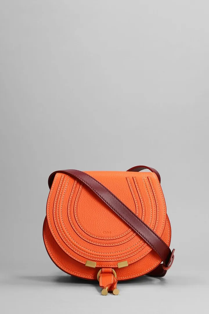 Marcie Shoulder Bag In Orange Leather