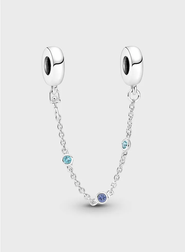 Triple Blue Stone Safety Chain