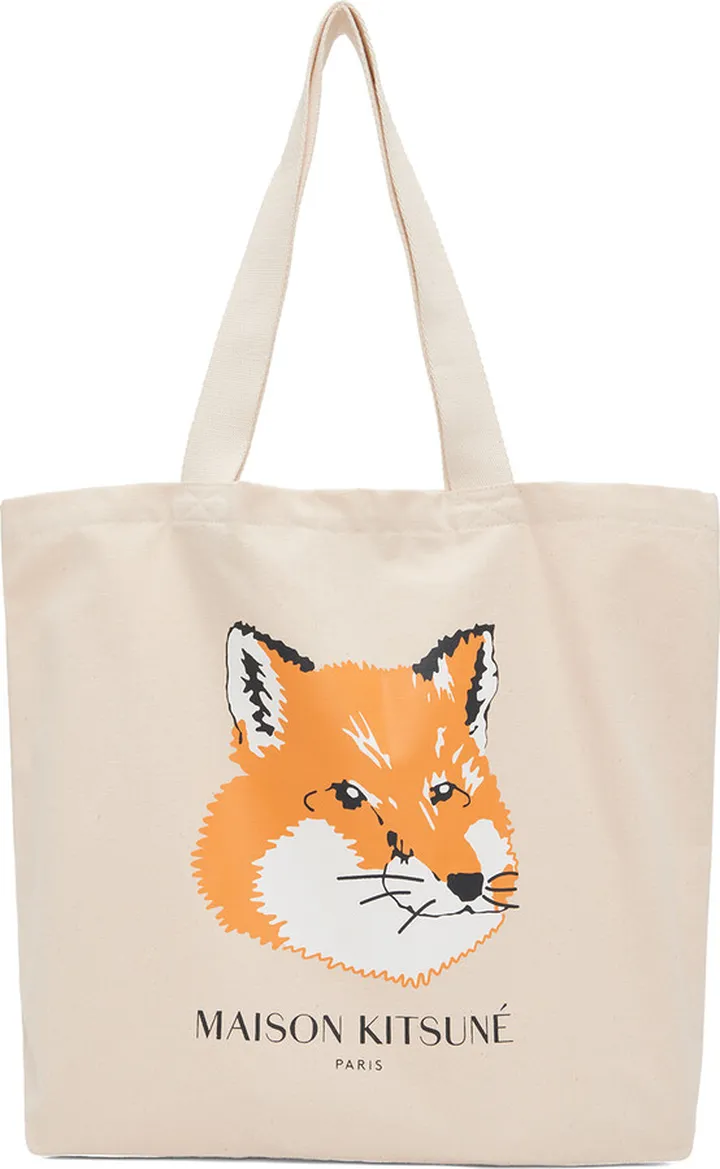 Maison Kitsuné Off-White Fox Head Tote