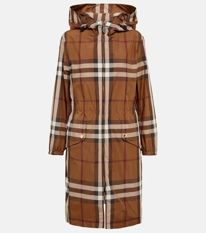 Checked raincoat