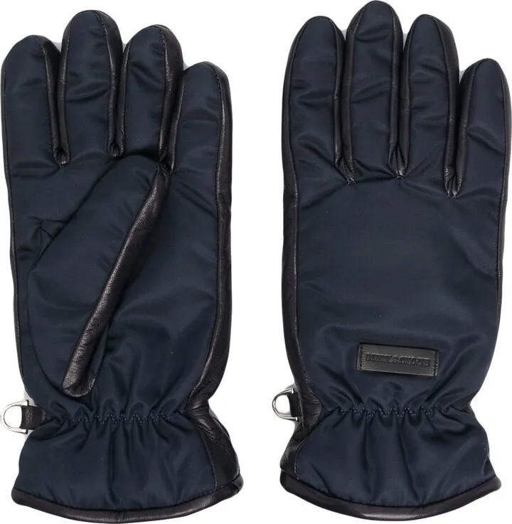 Logo-Patch Leather Gloves