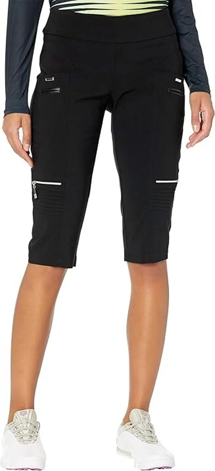 Jamie Sadock Skinnylicious 24.5 Knee Capris with Control Top Panel (Jet Black) Women's Casual Pants