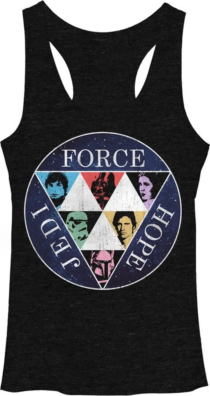 Women's Star Wars Force Hope Jedi Racerback Tank Top - Black Heather - X Large