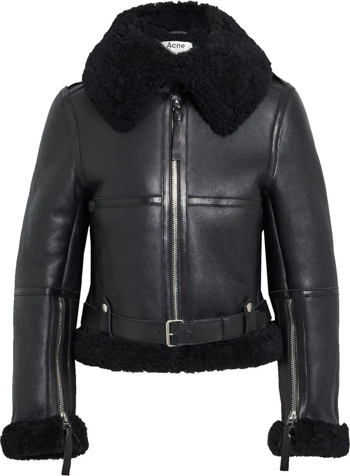 Shearling biker jacket