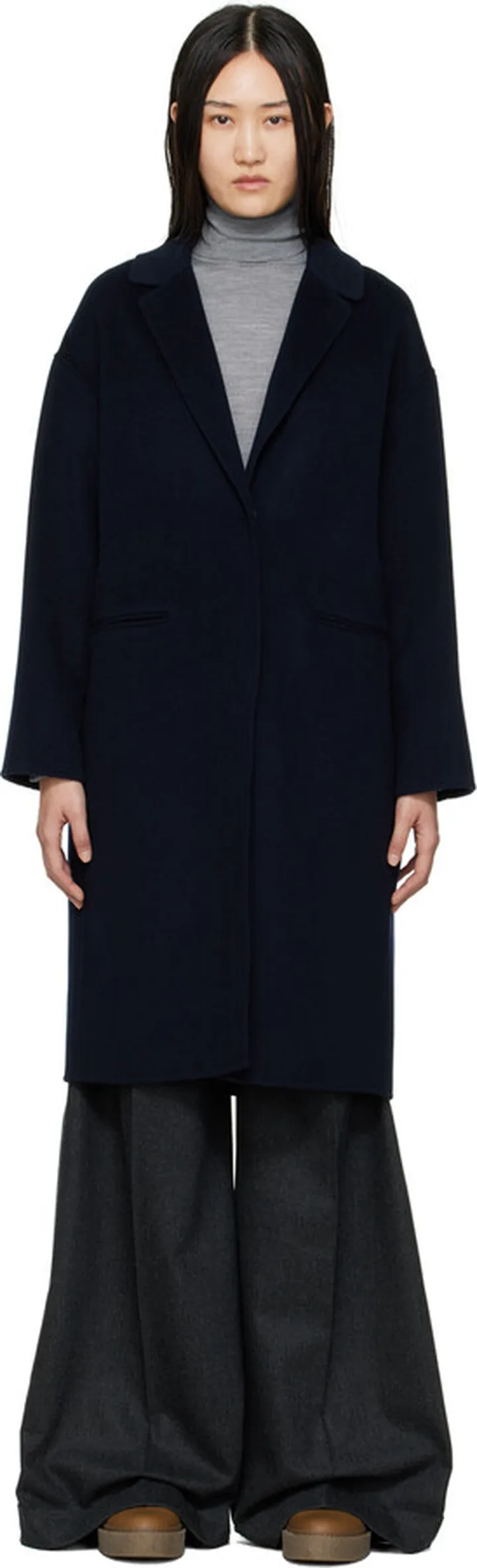 S Max Mara Navy Cecile Coat