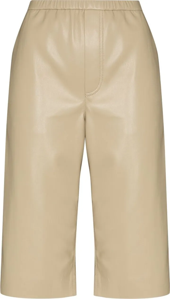 Wendel faux-leather knee-length shorts