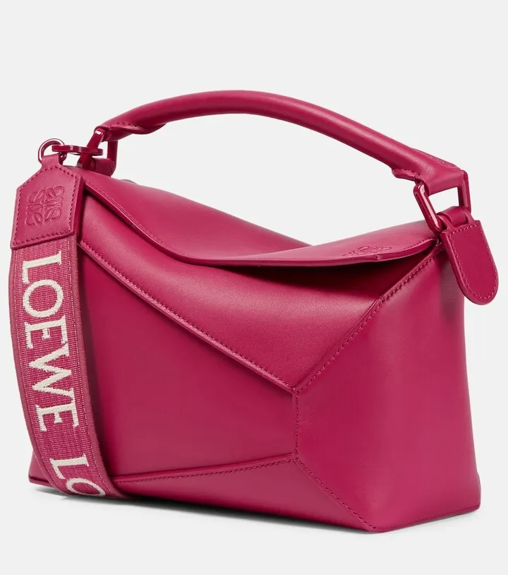 Puzzle leather shoulder bag