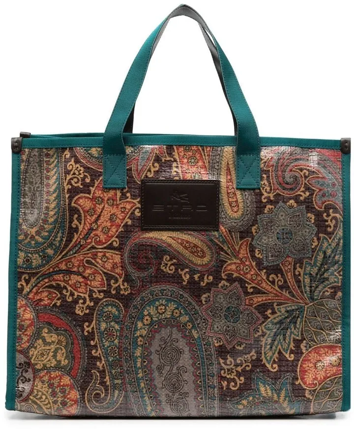 Paisley-Print Tote Bag