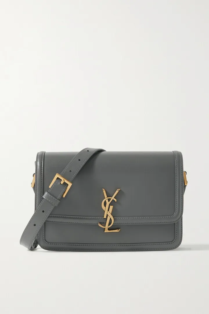 SAINT LAURENT - Solferino Medium Leather Shoulder Bag - Gray