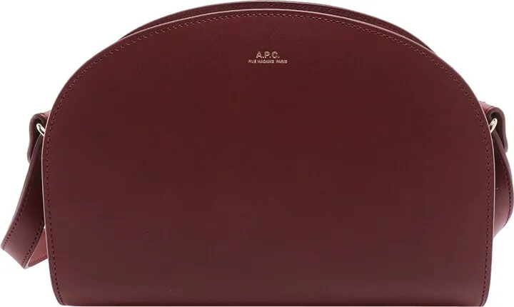 Leather shoulder bag with logo print