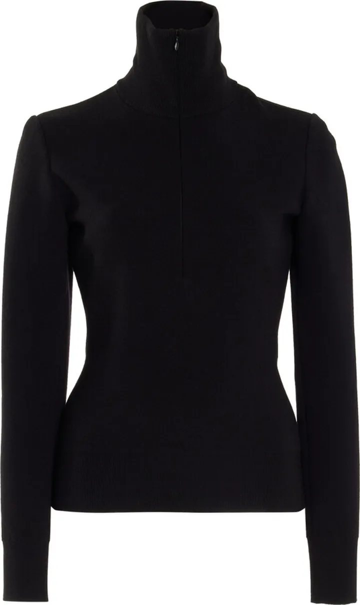 Women's Minimalist Wool-Blend Turtleneck Top
