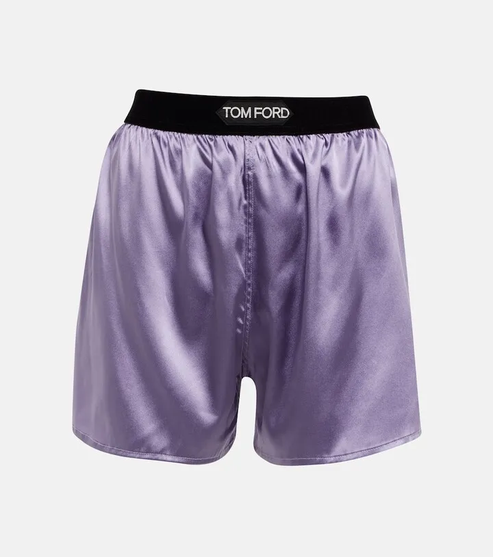 Silk-blend satin shorts