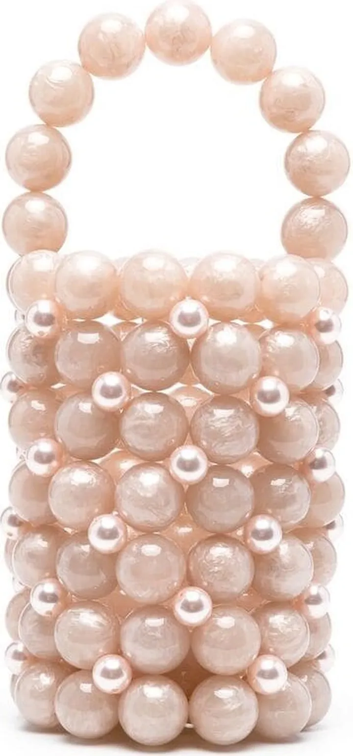 Faux Pearl-Embellished Tote Bag