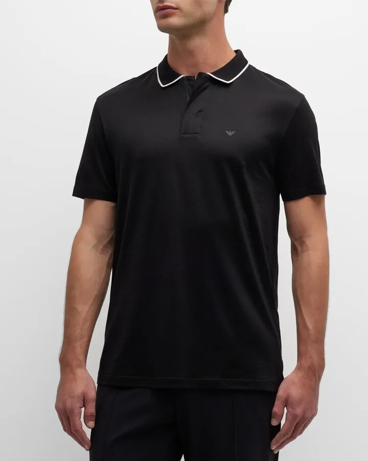 Men's Quarter-Zip Tipped Polo Shirt