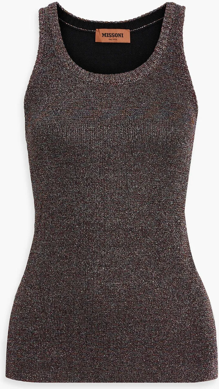 Metallic wool-blend tank