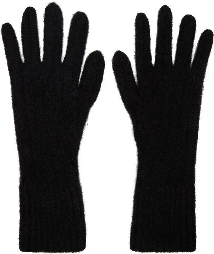 Dries Van Noten Black Neilos Gloves