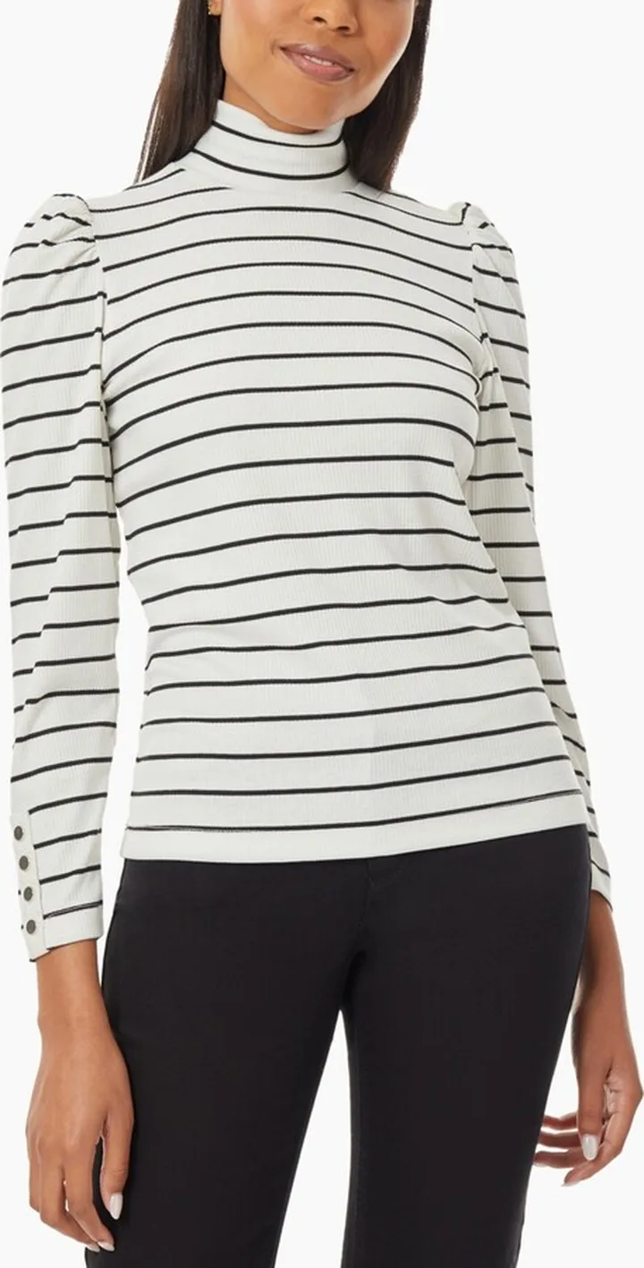 Jones New York Women's Long Sleeve Ribbed Turtleneck Top