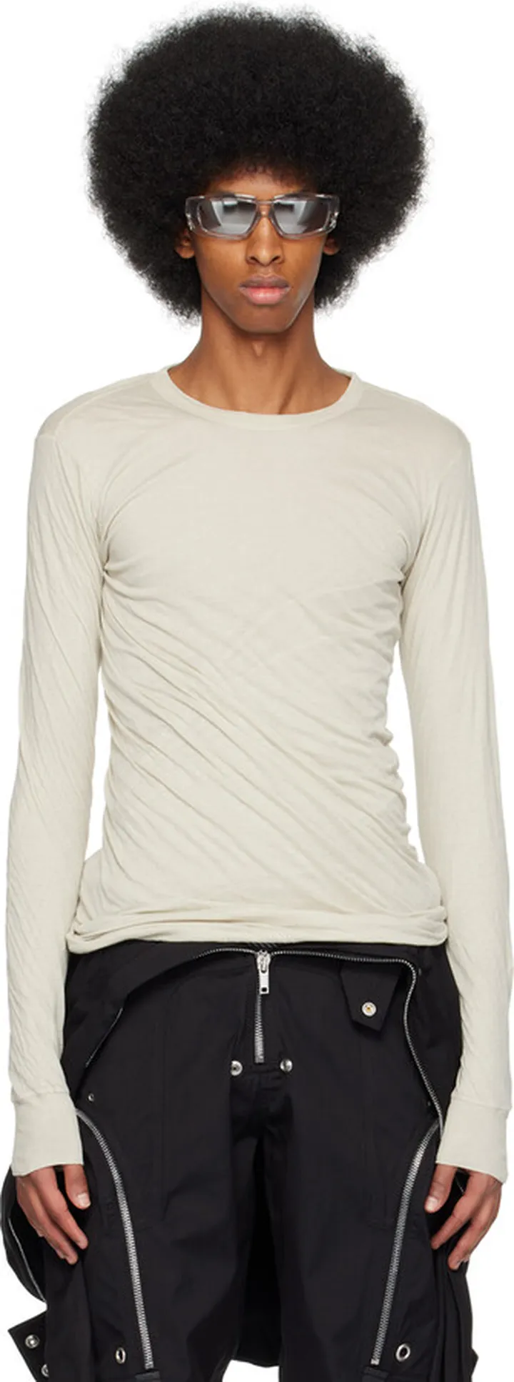 Rick Owens Off-White Double Long Sleeve T-Shirt