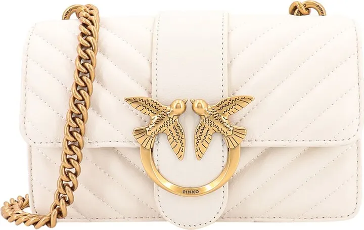 Matelassé leather shoulder bag with iconic Love Birds buckle