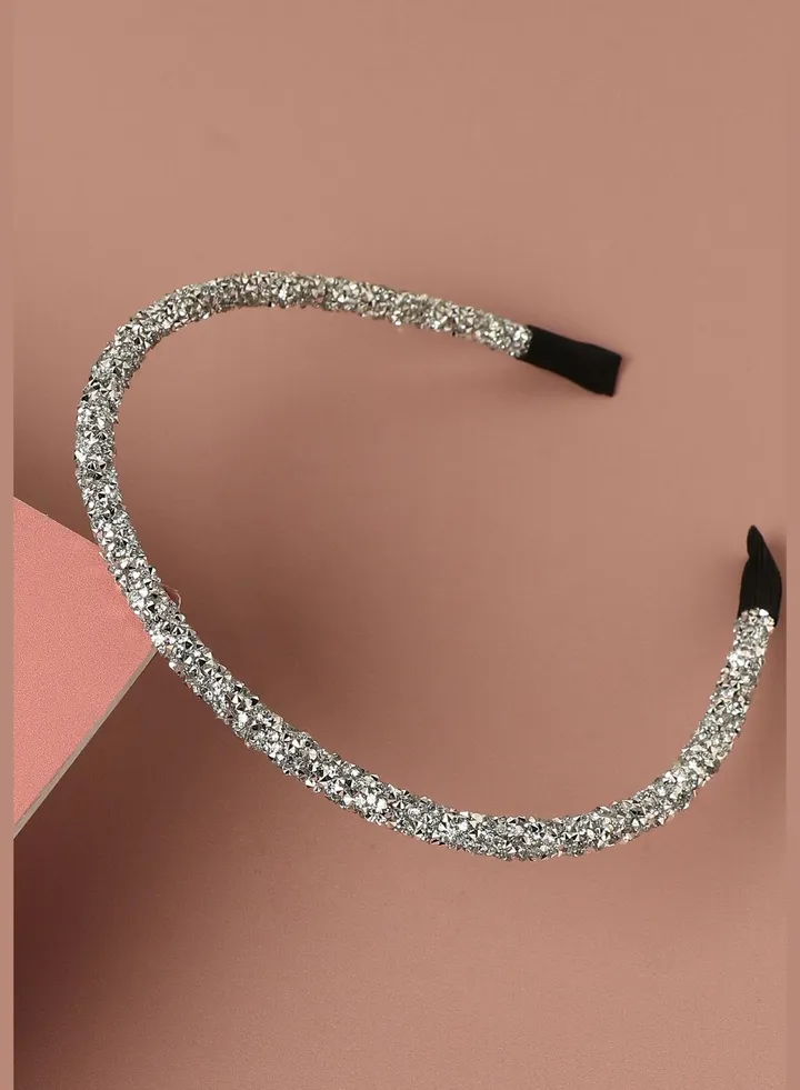 Silver Plated Designer Stone Western Wear Hair Band For Women