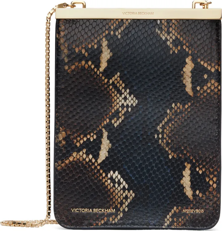 Victoria Beckham Navy & Brown Frame Shoulder Bag