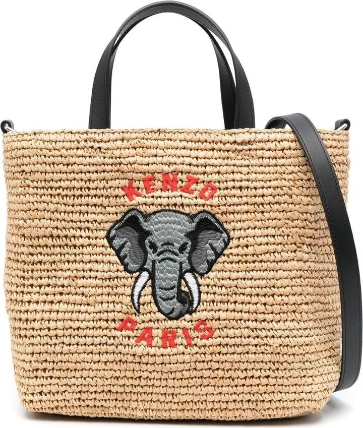Embroidered Logo Woven Bag