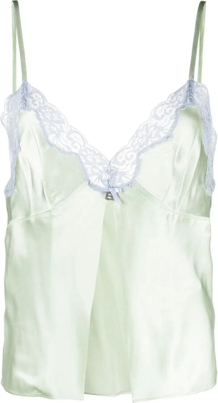Lace-Trim Silk Camisole