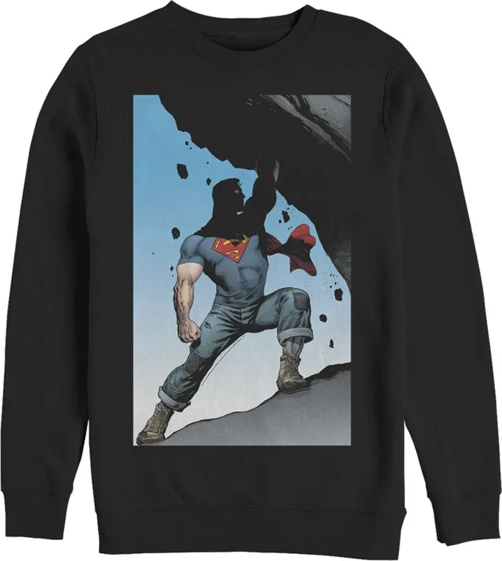Men's Superman Strongest Hero Pose Sweatshirt - Black - Small