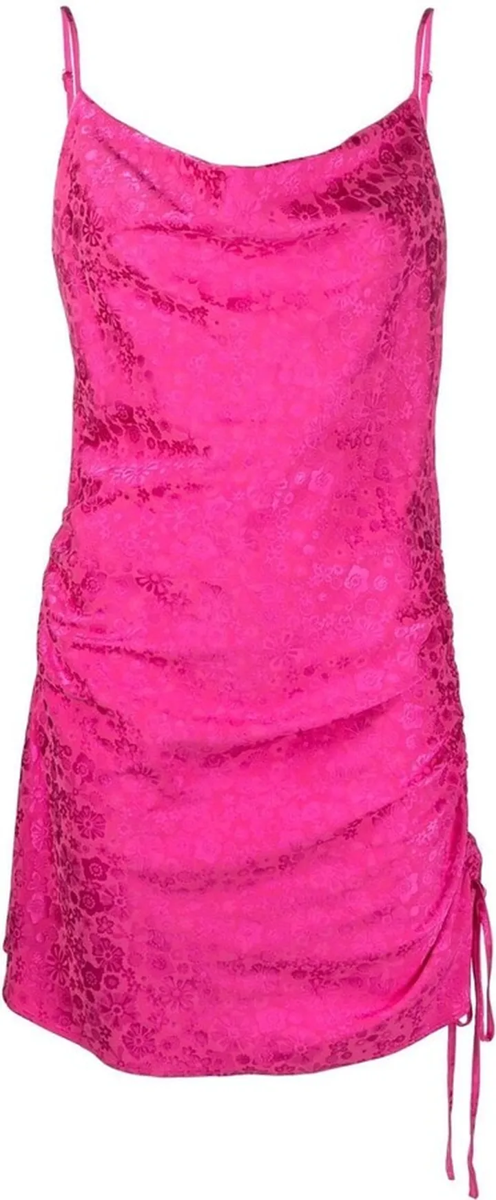 Floral Jacquard Cowl Neck Dress