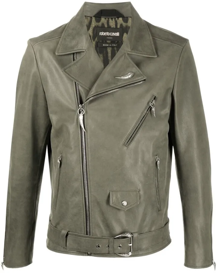 Zip-Front Leather Jacket