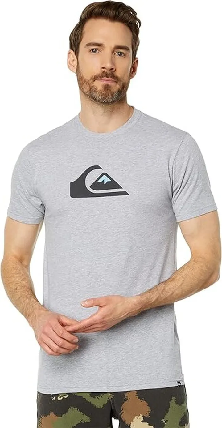 Quiksilver Comp Logo Short Sleeve Tee (Athletic Heather 2) Men's Clothing